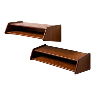 Model 24 Wall Shelves in Teak by Kai Kristiansen for Aksel Kjersgaard, 1960s, Set of 2 For Sale