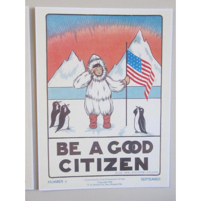 Grade School Citizenship Guide Prints - Set of 3 Unframed For Sale - Image 4 of 5