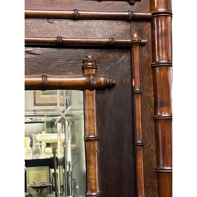 Ornamental & Decorative Materials Victorian Faux Bamboo Armoire For Sale - Image 7 of 10