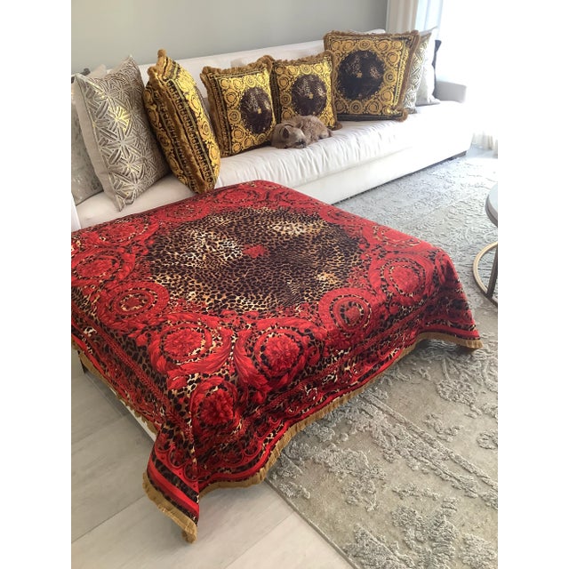 2010s Versace Fabric Velvet Throw For Sale - Image 5 of 13