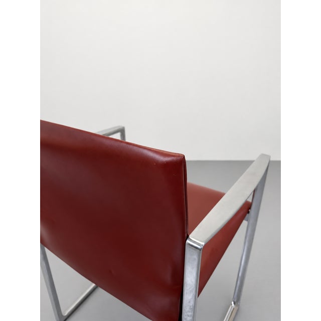 Eve 184 Armchairs in Leather and Steel by Piero Lissoni for Cassina, 2010s, Set of 4 For Sale - Image 10 of 12