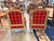 Pair Antique Carved Red Tartan Arm Chairs For Sale - Image 4 of 10