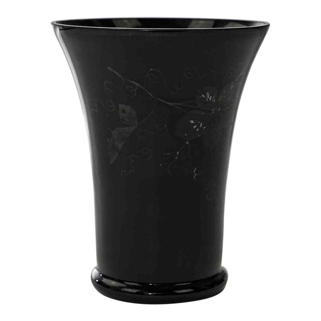 1970s Black Ceramic Vase with Decorations, 1970s For Sale - Image 5 of 5