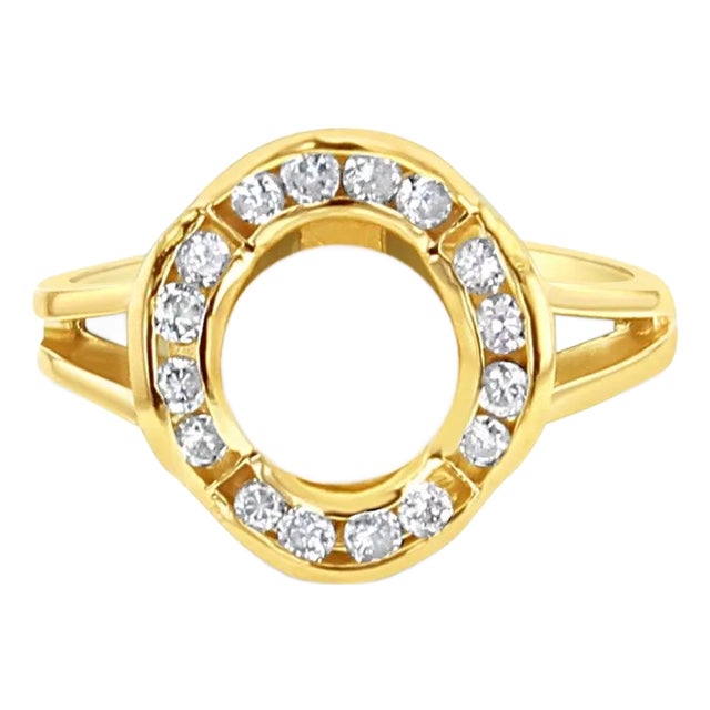 Flower Shaped Pearl Diamond Ring .37cttw 14k Yellow Gold, Size 5 For Sale
