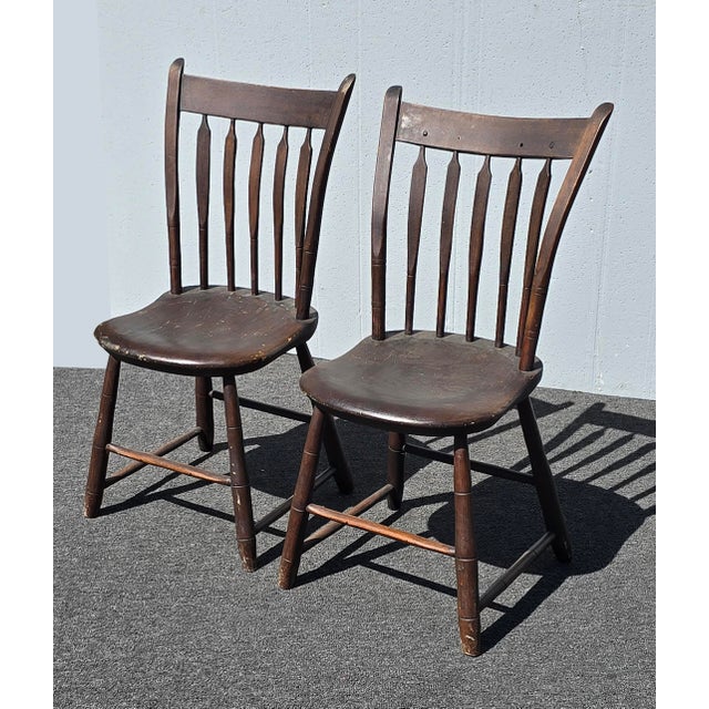Antique Arrow Back Windsor Brown Childs Side Chair ~ French Country 2of2 For Sale - Image 18 of 18