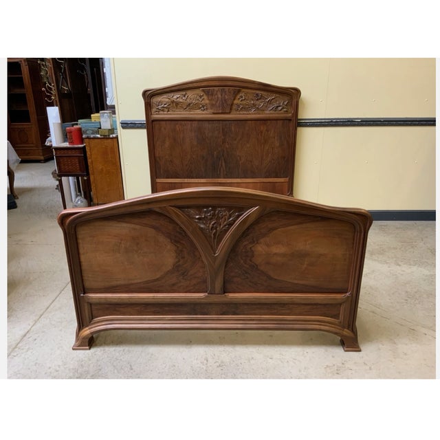 Antique Art Nouveau Nancy School Bed, 1910 For Sale - Image 9 of 9