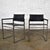 Vintage Chrome & Black Vinyl Faux Leather Sling Director’s Chairs Straight Legs, a Pair For Sale - Image 13 of 13