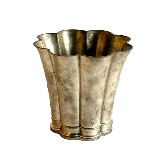 Vintage Danish Metal Vase or Pot from Just Andersen For Sale