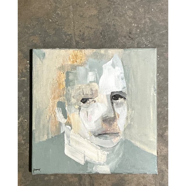 Abstract Vintage Abstract Expressionist Portrait Oil on Canvas For Sale - Image 3 of 12
