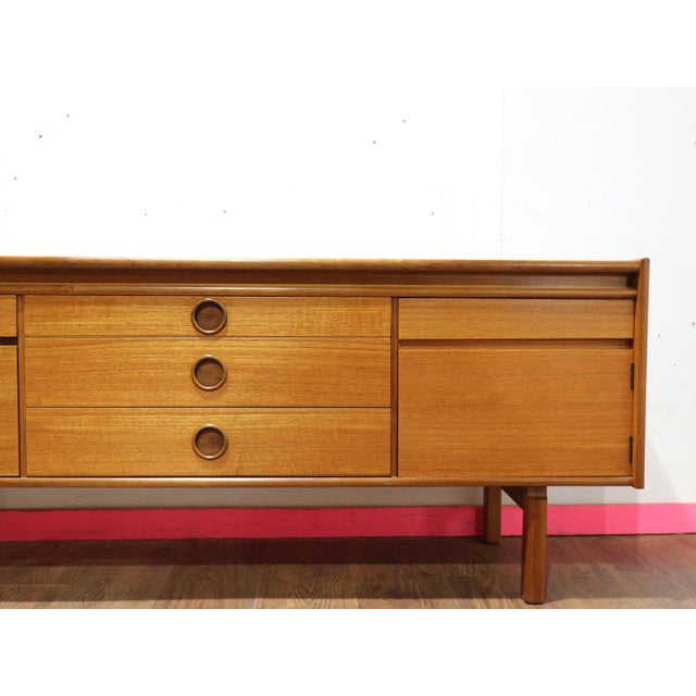 1960s Mid Century Modern Vintage Teak Credenza Sideboard in The Style of Bath Cabinets For Sale - Image 9 of 15