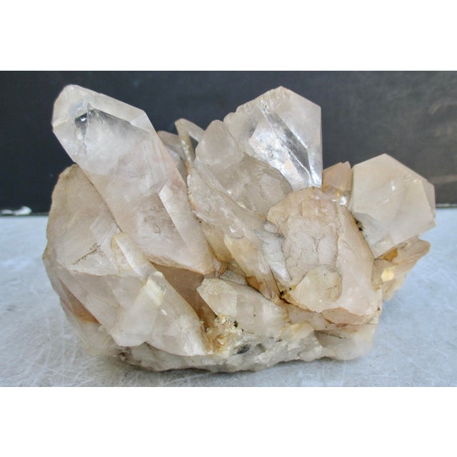 Gemstone Natural Specimen Cluster of Rock Quartz Crystals For Sale - Image 7 of 10