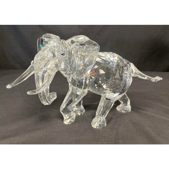 Transparent '06 Swarovski Limited Edition Elephant #6,109/10,000 W/ Base, Box, Certs & More! For Sale - Image 8 of 18