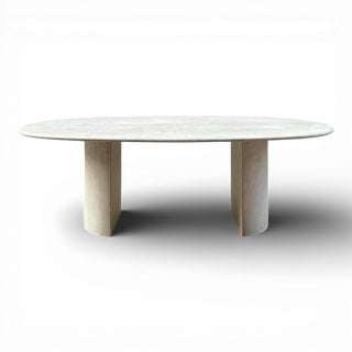 Vintage Brown Travertine Table, 1960s For Sale