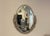 Silver French Art Deco Oval Nickel Beveled Mirror For Sale - Image 8 of 8
