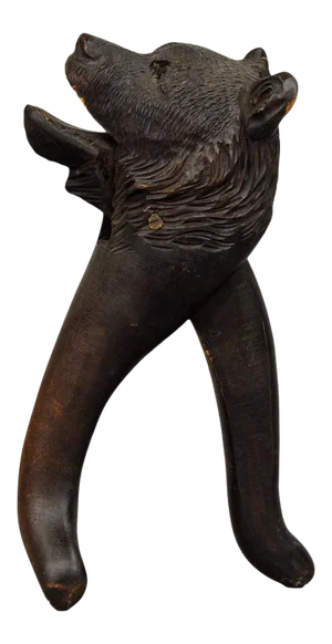 1920s Handcarved Wood Bear Head Nutcracker