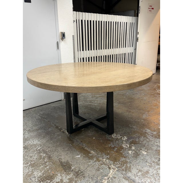 Industrial Julie Lawrence for Restoration Hardware T-Brace Dining Table, 60 Inches For Sale - Image 3 of 12