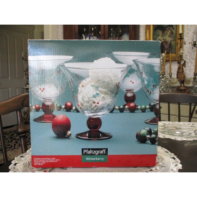 his set of 4 Pfaltzgraff Winterberry Footed Dessert Bowls is a festive addition to your holiday table setting. The round,...