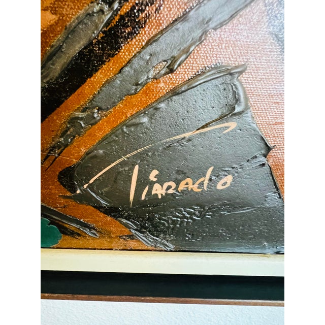 Signed Tiarado Abstract Mid-Century Modern Don Quixote on Horseback Oil Painting For Sale In Sacramento - Image 6 of 8