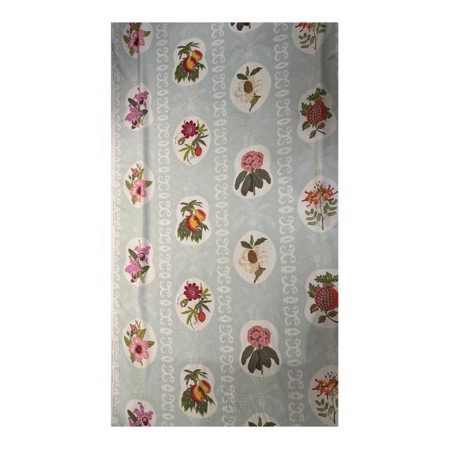 Schumacher Raoul Textiles “Martinique Sea” Tropical Botanical Fabric – Designer Textile For Sale