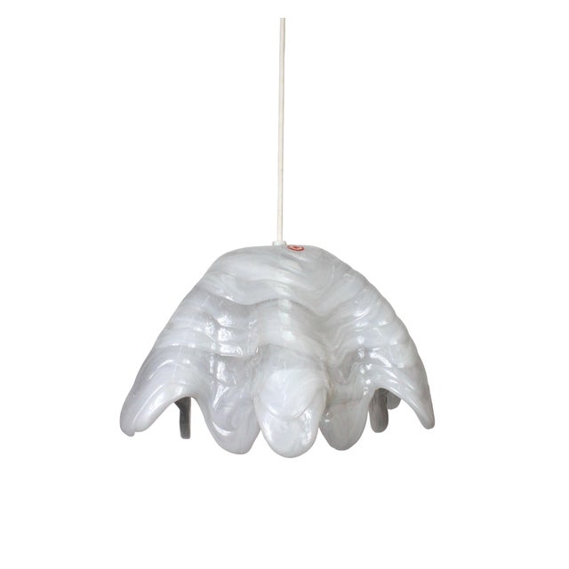 Mid-Century Modern Biomorphic White Resin Pendant Lamp For Sale - Image 4 of 12