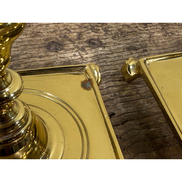 American Vintage Virginia Metalcrafters Brass Candlesticks for Colonial Williamsburg - A Pair For Sale - Image 3 of 7