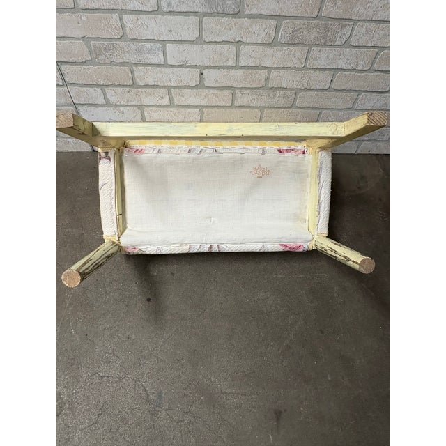 Children's Vintage Child’s Bench Upholstered in 40’s Vintage Fabric For Sale - Image 3 of 5