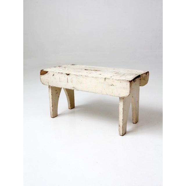Antique American Farmhouse White Painted Step Stool For Sale - Image 9 of 16