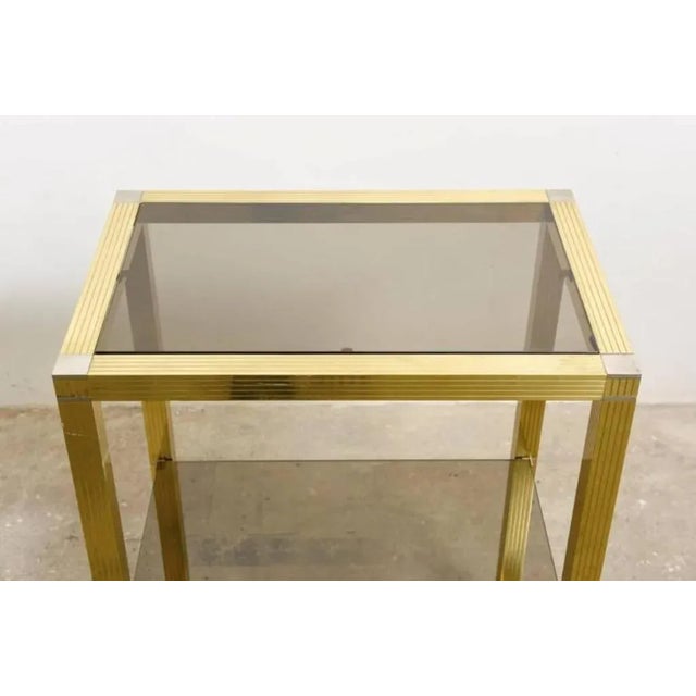 Vintage Italian Brass and Smoked Glass Vitrine, 1970s For Sale - Image 4 of 8