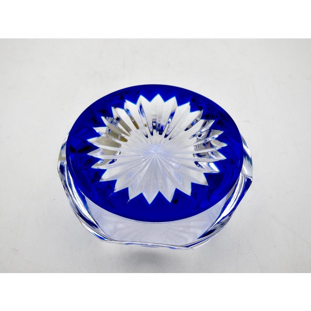 Glass French Baccarat Art Glass Paperweight With Original Box For Sale - Image 7 of 8