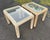 Hollywood Regency 1960’s Vintage Pair of Glass Top Wicker Side Tables For Sale - Image 3 of 8