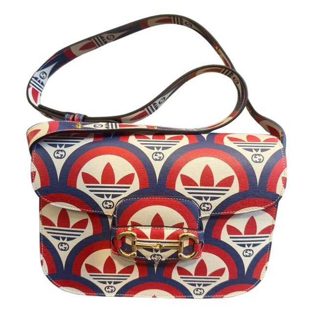 A 21st Century Printed Leather Gucci for Adidas Horsebit 1955 Shoulder Bag For Sale