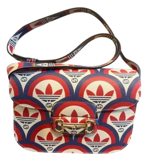 A 21st Century Printed Leather Gucci for Adidas Horsebit 1955 Shoulder Bag