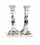 Pair of Erica for Zrike Hand-Painted Floral Ceramic Candlesticks For Sale - Image 4 of 5