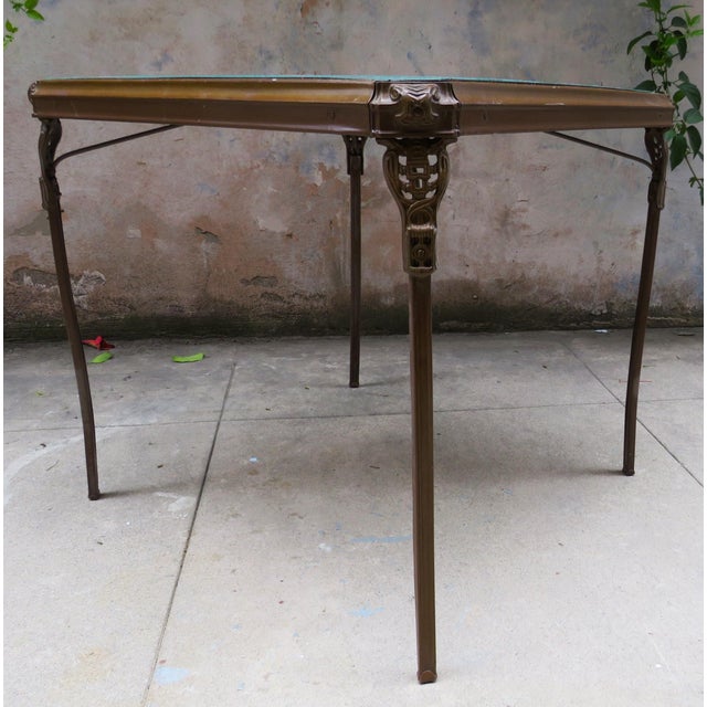 Early 20th Century Art Nouveau Folding Table & Chairs, 5 Pieces For Sale - Image 5 of 12