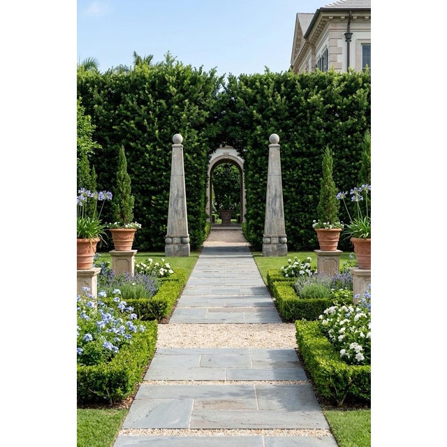 Pair of Grand Tour Style Faux Marbled Gray Granite Obelisks For Sale - Image 10 of 10