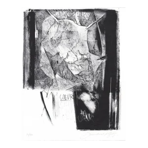 1990s Abstract Black & White Lithograph