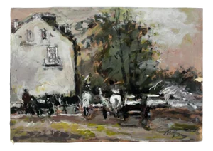 Magdalena Spasowicz, House, Oil & Acrylic on Cardboard