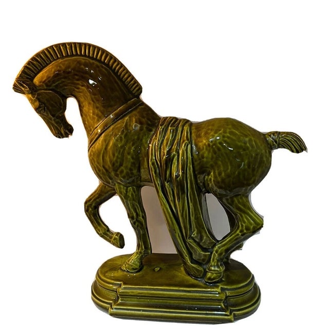 Bring iconic Mid-Century Modern style to your décor with this striking vintage Lane & Co. ceramic horse statue. Featuring...