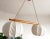 Wood Vintage Scandinavian Pendant Light in Wood and Fabric, 1980s For Sale - Image 7 of 10
