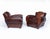 1930s Art Deco French Moustache Back Leather Club Chairs, 1930, Set of 2 For Sale - Image 5 of 18