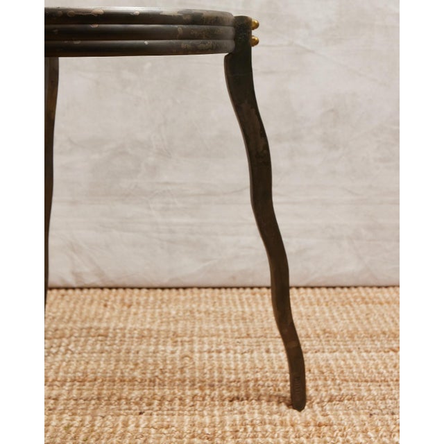 Black 1980s Will Stone Wavy Squiggle Metal Side Table For Sale - Image 8 of 16
