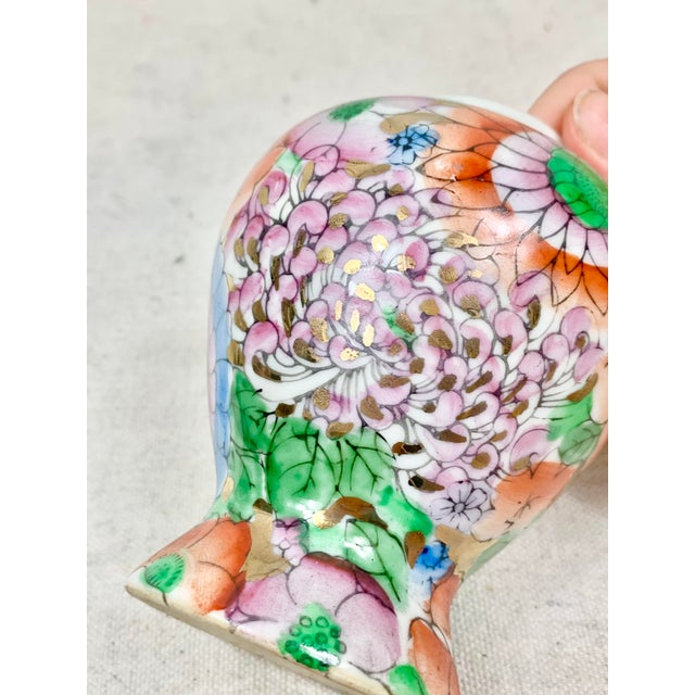 Ceramic Vintage Small Floral Ginger Jar For Sale - Image 7 of 13