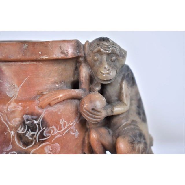1960s Vintage Chinese Carved Soapstone Vase For Sale In New Orleans - Image 6 of 9