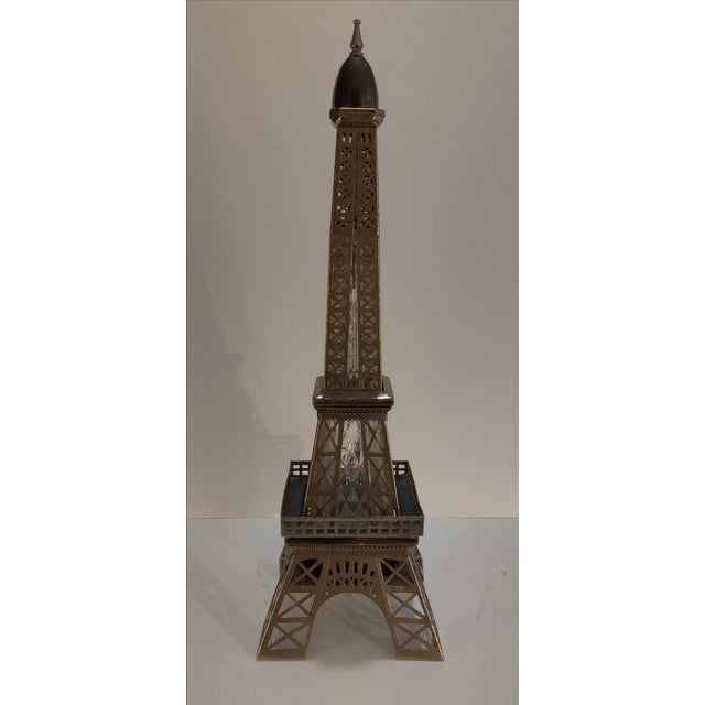 Bronze Vintage Musical Eiffel Tower Liquor Decanter For Sale - Image 8 of 14