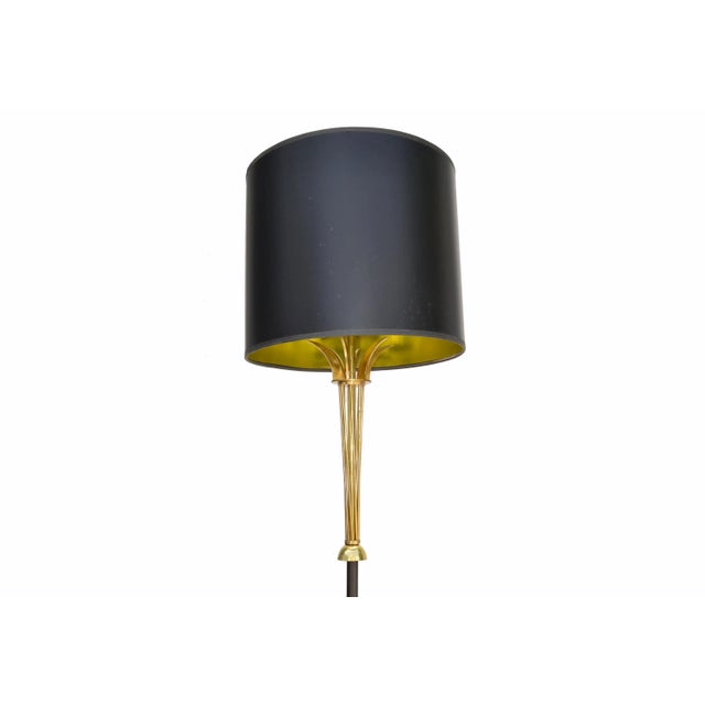 Mid-Century Modern 1950s Two Tone Patina Brass & Bronze French Midcentury Floor Lamp For Sale - Image 3 of 11