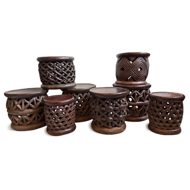 Tribal Modern Vintage Bamileke Stool / Side Table For Sale - Image 4 of 4