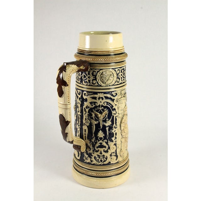 1887-1920 Scenic Beer Stein 3 Liters Marked Tp Johann Peter Thewald, Germany For Sale - Image 4 of 18