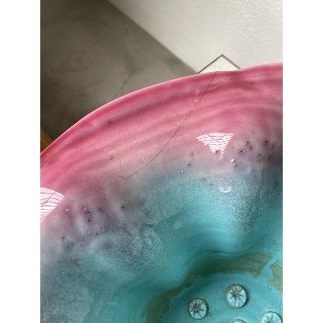 Blue and Pink Ceramic Dish, 1970s For Sale - Image 15 of 18