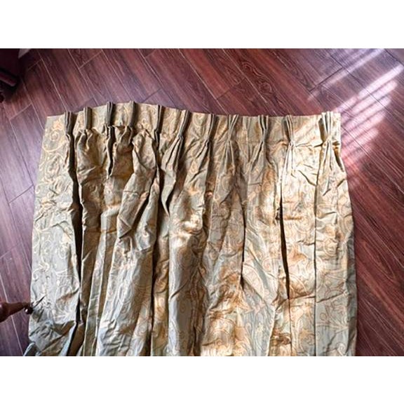 Carleton V Silk Viscose drapery panels Size: 103.5" L x 53" W Pleated with hooks for hanging. Double line with cotton...