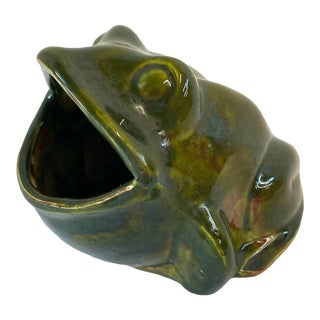 Vintage Ceramic Frog Planter For Sale
